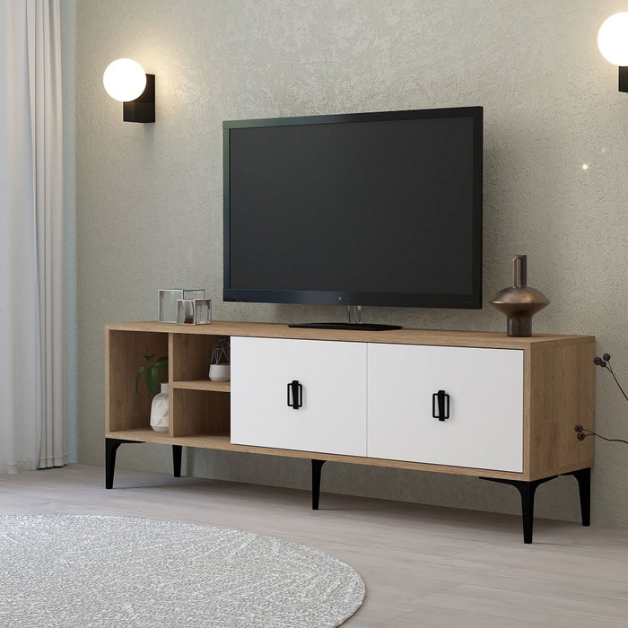 Hanah Home Era 3504 Soporte para TV Roble Zafiro y Blanco Hanah Home Era 3504 Soporte para TV Roble Zafiro y Blanco
